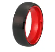 Tungsten Black Red Wedding Ring