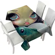 Faces of Faery #164 Cute Girl with Baby Turtle Tablecloth