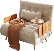 Sleeper Chair Foldable Wooden Sofa Bed, Sitting and Sleeping Sofa Bed with Tray and Adjustable Backrest, Modern Convertible Chair, Multifunctional Folding Ottoman Convertible(99cm)