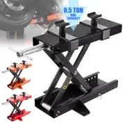Motorcycle Jack Scissor Lift Stand Motorbike Lifter Hoist Repair Work Bench Tray