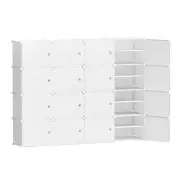 Artiss Shoe Rack DIY 16 Storage Cube Stackable White