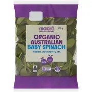 Macro Certified Organic Baby Spinach 100g