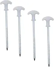 BCOATH 4pcs Stainless Steel Tent Stakes Portable Camping Pegs for Strong Support Easy Setup for Outdoor Activities Tent Fixing
