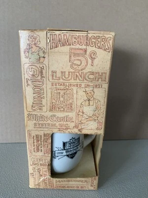 White Castle "Our Founder's Cup" Coffee Mug Set of 2 - Ashtray Bottom New W/Box