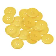20pcs Sewing Buttons 1" Resin Round Flat 4-Hole Craft Buttons, Yellow