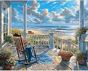 Paint by Numbers for Adults, Canvas DIY Acrylic Adult Paint by Number Kits Paintworks Landscape Artwork Wthout Frame, 16x20 Inch