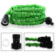 25 Feet 25FT Expandable Flexible Garden Lawn Water Hose Nozzle Green 200+SOLD