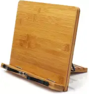 NEW IN BOX Bamboo Book Stand Adjustable Holder Reading Desk Portable 11. X8.25