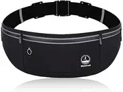 Slim Running Belt Fanny Packs for Women & Men, Running Fanny Pack Waist Pack Runners Belt Bag Money Belt Phone Holder for Running Sports Hiking Traveling, Black-1, One Size, Running Belt