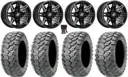 Sedona Rukus 14" Wheels Black 27" Ceros Tires Can-Am Defender