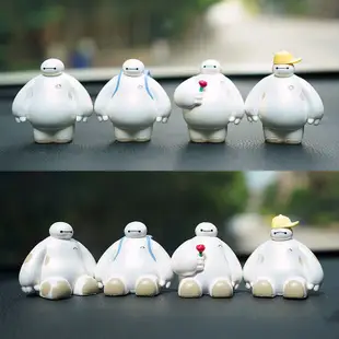 搖頭娃娃 Big Hero 6 Baymax 汽車內飾裝飾 4 件 Baymax 可動人偶模型玩具兒童