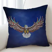 Multi Colored Royal Bald Eagle Cushion Cover