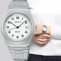 在飛比找PChome24h購物優惠-agnes b. 復古大三針中性手錶-34mm VJ32-K