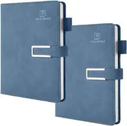2-Pack Lined Journal Notebook for Women Men,200 Pages A5 Hardcover Faux Leather