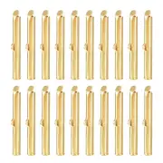 120Pcs Slide on End Clasps, 35mm Tube Ball Bead Slider Crimp Ends, Light Golden