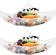 2Pcs Toy Storage Hammock - for Stuffed Animals Teddies Large Mesh Toys Holder Net Organizer Wall Sling Corner Storage Net