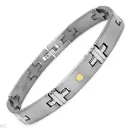 Gentlemens Bracelet Made in18K/Ti Titanium w/gold inlay 9.25"