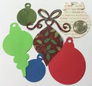 CHRISTMAS ORNAMENT Die-Cuts(6pc)Decorations•Tree•Holiday•Gifts•Hanging•Themed•
