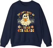 [VidiAmazing] You Can't Scare Me I Teach 4th Grade Halloween Teacher Ghost ds056 T-Shirt