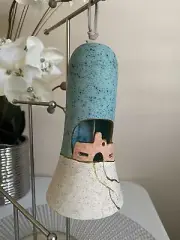 Terracotta Bell with Cactus Chime Moon Spinner Hand Painted Wind Chime