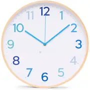 Clocksicle Silent Wood Wall Clock, Multi Blue, 40cm