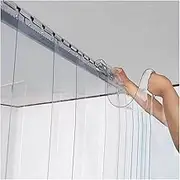 Plastic Vinyl PVC Strip Door Curtain, Anti-Adhesive Waterproof Plastic Strip Door Curtain, Workshop Factory Garage Cuttable Vinyl Strips for Catering and Cold Rooms.(1.8x2.2m)