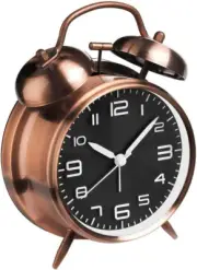 4 Inch Analog Clock Twin Bell Battery Operated Alarm Clock Loud Alarm for Heavy
