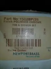 Newport Brass - Balanced Pressure Tub & Shower set 1502BP/26 POLISHED CHROM