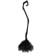 Halloween Witch Broom With Ribbon Halloween Wicked Witches Broomstick Photo Accessory For Cosplay Party Props Masquerade Costume Black Broom