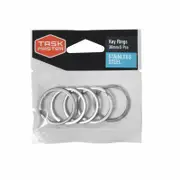 Taskmaster 30mm Stainless Steel Key Ring - 5 Pack