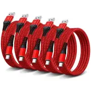 5Pack USB C Type C Cable 3FT,Nylon Braided Fast Charging 3A Quick Charger