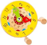 ERINGOGO 1Pc Wooden Clock for Educational Learning Clock Cognitive Wood Interactive Parent Activity for Early Learning