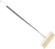 WOONEKY Telescopic Broom with Soft Bristles Indoor Outdoor Sweeper Rustic Style