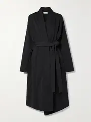 [The Row] The Row - Rimbaud Belted Cotton And Linen-blend Twill Coat - Black - small small Black