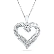 0.75 CT. T.W. Natural Diamond Looping Heart Pendant in Sterling Silver