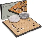 Yellow Mountain Imports Magnetic Go Game Set with Single Convex Magnetic Plastic Stones and Go Board 11.3 x 11.2 Inches