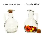 2 x Mini Glass Bottle With Cork Lid Lolly Candy Storage Jar Craft DIY Container