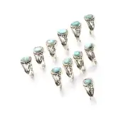 WHOLESALE 11PC 925 SOLID STERLING SILVER BLUE LARIMAR RING LOT C468