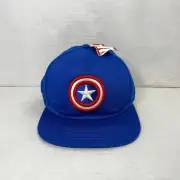 Captain America Snapback Hat Cap Embroidered Big Logo Center Blue Marvel