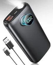 Power Bank 30000mAh, Fast Charging SCP 22.5W/ PD 20W Portable Phone Charger with 3 USB Ports, USB-C Input/Output Battery Pack, LED Digital Display, Flashlight Torch for iPhone/Samsung/Camping