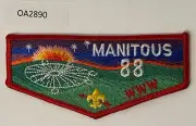 Boy Scout OA 88 Manitous Lodge Red Border Flap