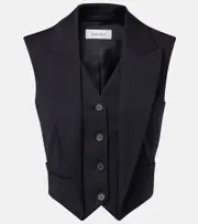 [McQueen] McQueen Cropped wool vest AU 6 blue