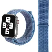 For Apple Watch Series 5,44-mm Case,Nylon Watch Band,Fastener,Peacock Blue