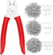 285 Pcs Hog Rings with Straight Hog Ring Pliers Kit 3/4" 1/2" 3/8 "Galvanized Ho