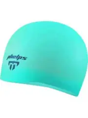 Phelps Turquoise/Navy 2.0 Adult 100% Silicone Swim Competition Race Cap