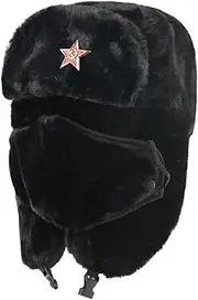 [SUIOPPYUW] MenWinter Thermal Bomber Hats Warm In Style Caps Men Women Russia Ushanka Hats Women Men Badge Russia Hat