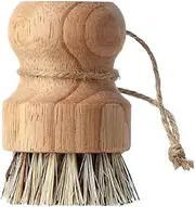 Round Bamboo Dish Mini Natural Scrub Brushes Palm Pot Dish Washing Brush Household Cleaner Rust Scrubber Pan Cleaning Scrubber(B)