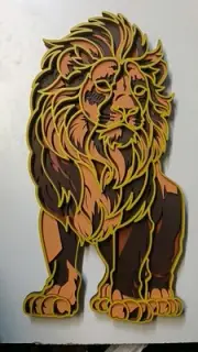 Laser-Cut 3D Lion Wall Art – 4-Layer MDF Wooden Decor