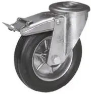 Lag HEAVY DUTY M22 BRAKED STEM SWIVEL CASTOR 160mm 180kg Steel Hub, Single Bolt