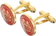 [LIFKOME] Cufflinks Wedding Clothes Decor Groom Men Decor Mens Clip on Tie Mens Scarves Mens Tuxedo Buttons Wedding Favors Red Chinese Style Wedding Supplies Copper Father